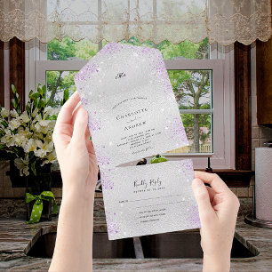 Casamento elegante de poeira roxa de metal pratead