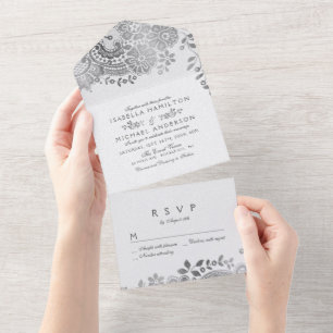 Casamento elegante de vintage, faux prata