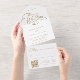 Casamento Elegante Delicado Dourado e Branco