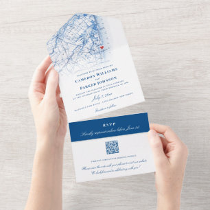 Casamento Elegante do Mapa de Nova Jersey em Long
