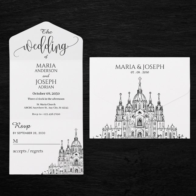 Casamento elegante e minimalista da Catedral (Criador carregado)