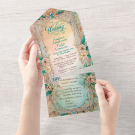 Casamento elegante e moderno de cor aquosa floral
