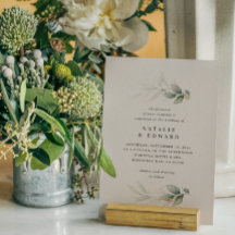 Casamento elegante e moderno de ouro Eucalyptus
