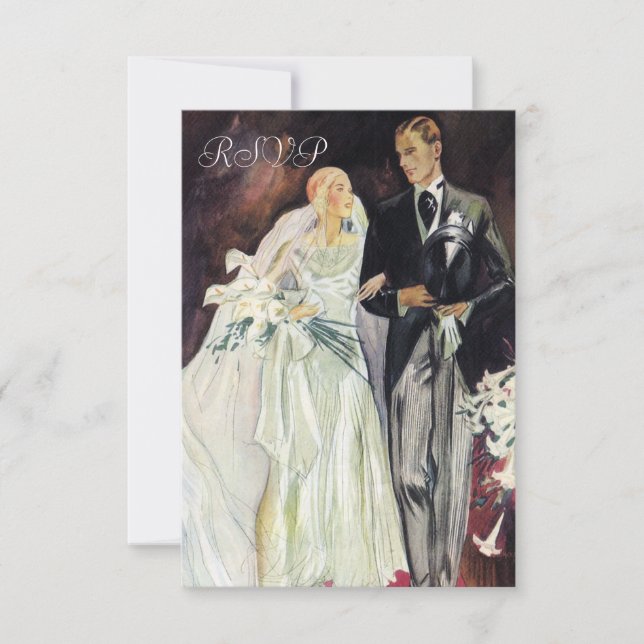 Casamento Elegante Edwardian Rsvp (Frente)