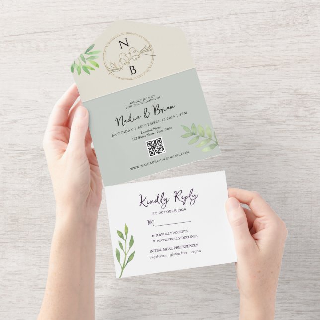 Casamento Elegante em Verde e Dourado (Aba destacável)
