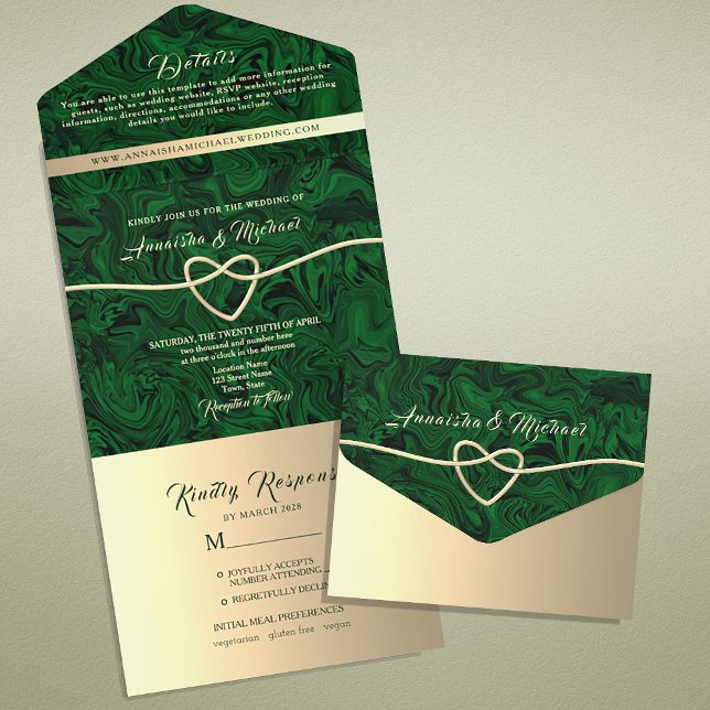 Casamento Elegante Esmeralda Verde Dourado (Criador carregado)
