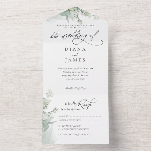Casamento Elegante Eucalyptus Calliografia (Interno)