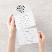 Casamento Elegante Floral da Magnolia Rosa Mínima