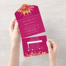 Casamento Elegante Floral de Magenta Rosa Fuchsia