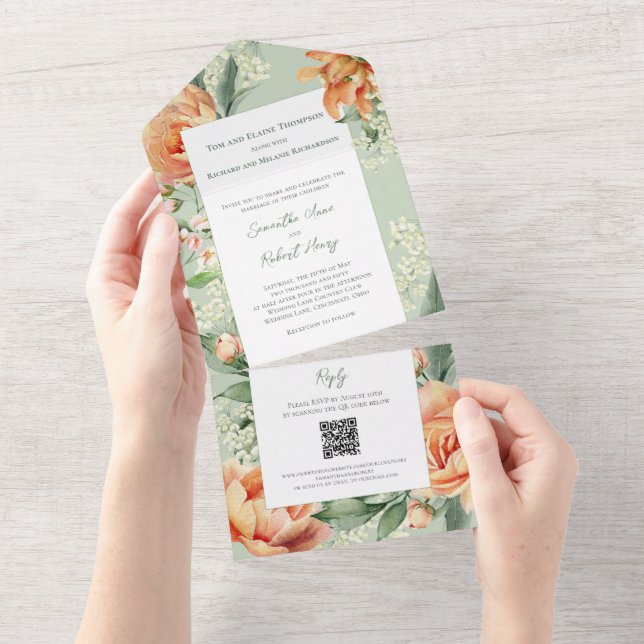 Casamento Elegante Floral de Watercolor (Aba destacável)