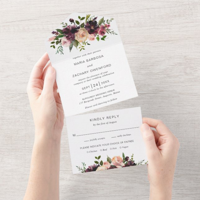 Casamento Elegante Floral Rustic Fall (Aba destacável)
