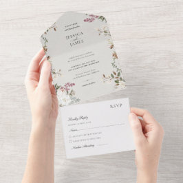 Casamento Elegante Floral Vintage Marfim e Bege