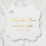 Casamento Elegante Gold Foil Obrigado<br><div class="desc">Casamento De Manuscrito De Ouro Elegante Obrigado Por Etiquetas Favoráveis</div>