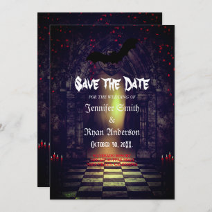 Casamento elegante gótico salvar a data Convite