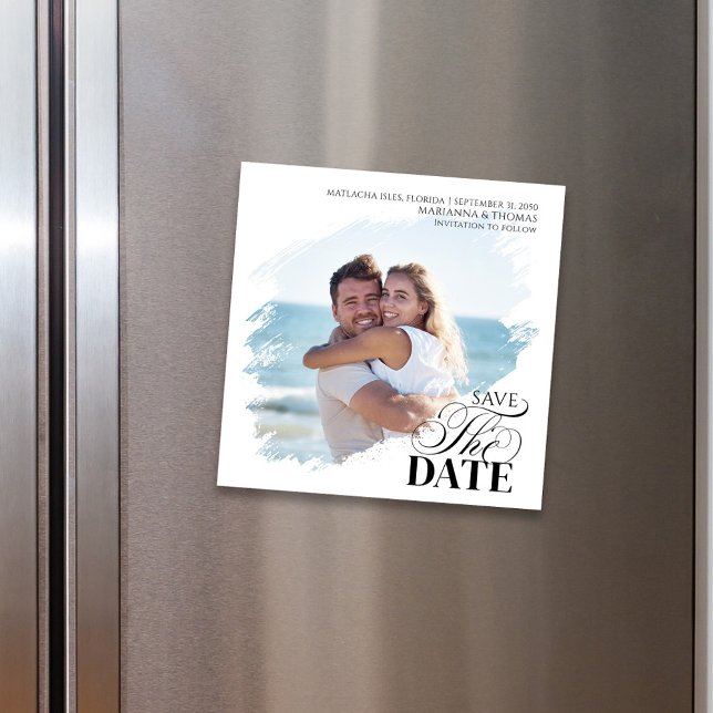 Casamento Elegante Ímã de Foto para Salvar a Data (Wedding Save the date photo magnet)