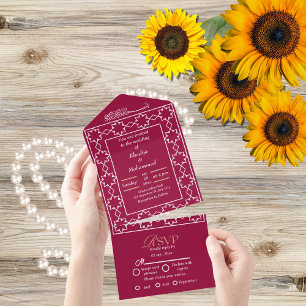 Casamento elegante islâmico VERMELHO E BRANCO