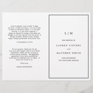 Casamento Elegante Lauren Black and White Monogram