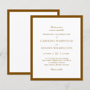 Casamento Elegante Minimalista Moderno Marrom e Br
