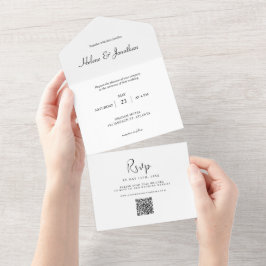 Casamento Elegante Mínimo Negro E Branco