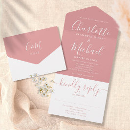 Casamento Elegante Moderno em Rosa Poeirento Scrip