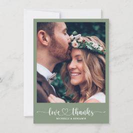 Casamento Elegante Moderno Obrigado Cartão com fot