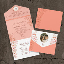 Casamento Elegante Monograma Pêssego