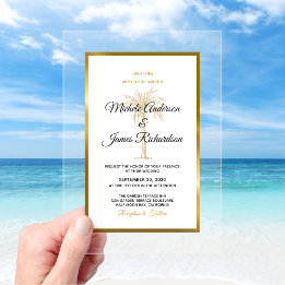 Casamento Elegante na Praia com Palmeira de Ouro T