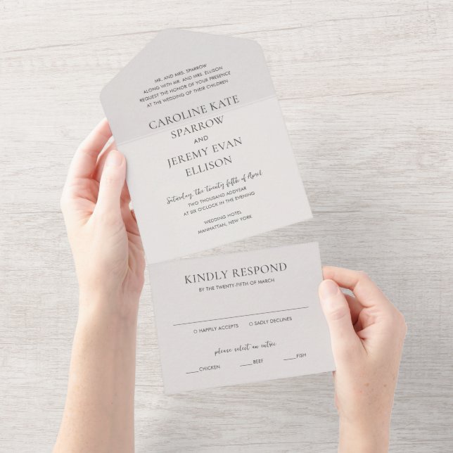 Casamento Elegante Neutro Limpo (Aba destacável)