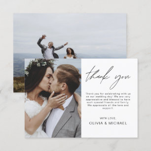 Casamento Elegante Obrigado Convite Fotográfico