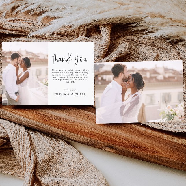 Casamento Elegante Obrigado Convite Fotográfico (Criador carregado)