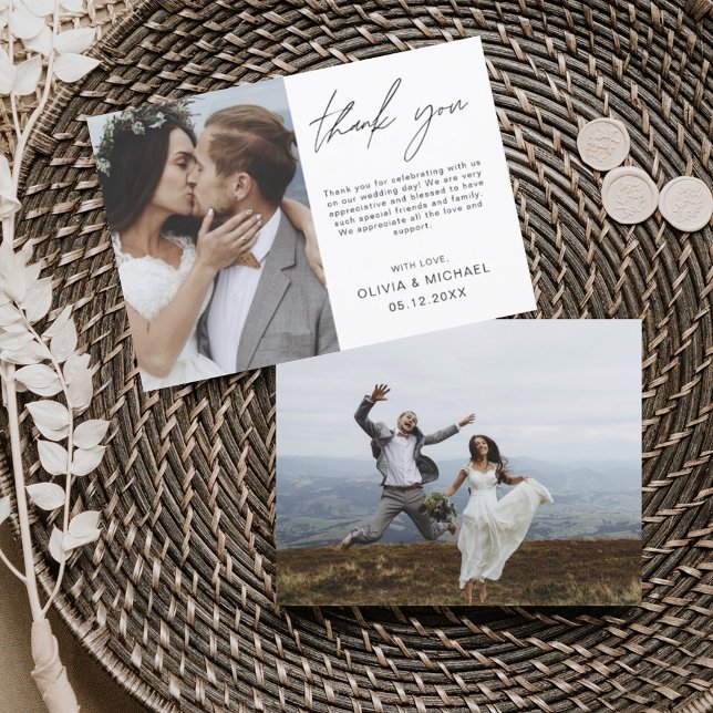 Casamento Elegante Obrigado Convite Fotográfico (Criador carregado)