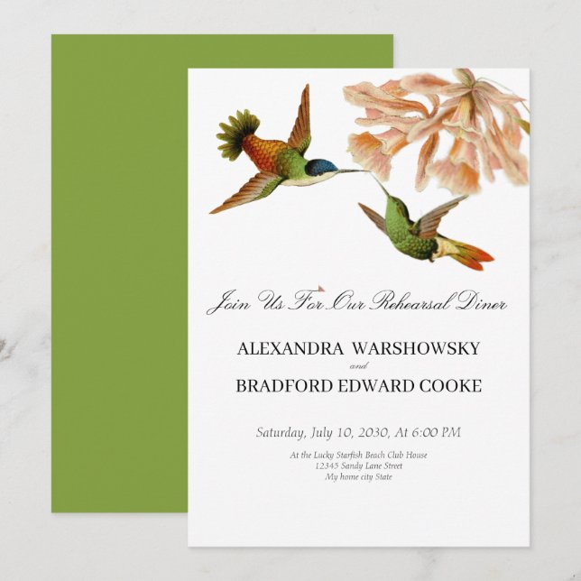 Casamento Elegante, Pia Verde-Pinta-Rosa (Frente/Verso)