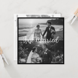 Casamento Elegante Preto e Branco Recém-Casados