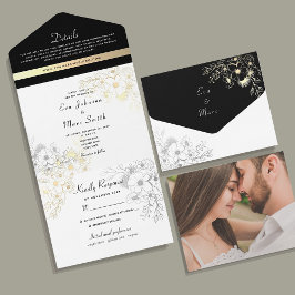 Casamento Elegante Preto e Dourado