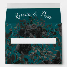 Casamento Elegante Rosa Gótico de Teal Negro