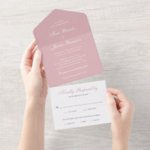 Casamento Elegante Rosa-Rosa-Rosa Simples