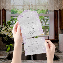 Casamento elegante roxo com brilho de prata