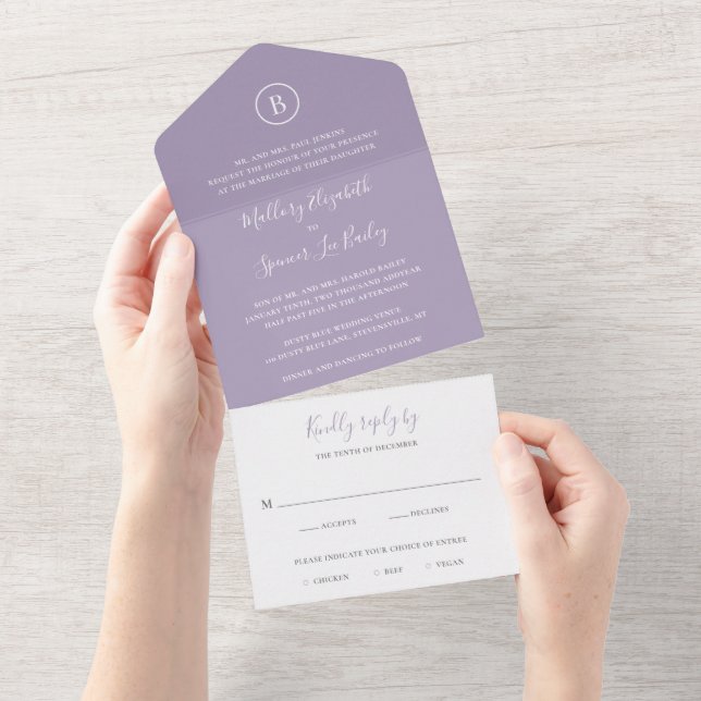 Casamento Elegante Roxo Tradicional (Tearaway)