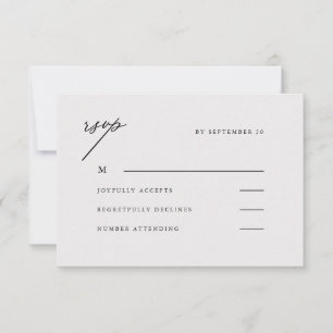 Casamento Elegante Rsvp a Preto