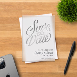 Casamento Elegante Salve o Fosco de Texto de Prata