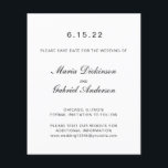 Casamento Elegante Simples preto branco-tipografia<br><div class="desc">O casamento elegante simples e preto branco típico salva as datas.</div>