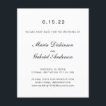 Casamento Elegante Simples preto branco-tipografia<br><div class="desc">O casamento elegante simples e preto branco típico salva as datas.</div>