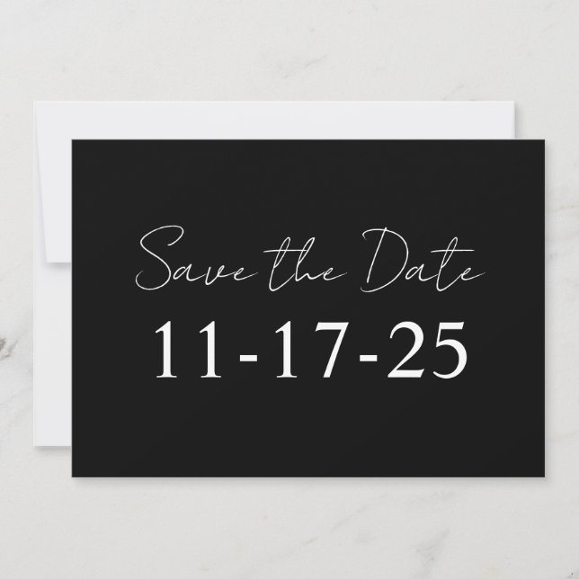 Casamento Elegante Simples Salvar a Data Convite (Frente)