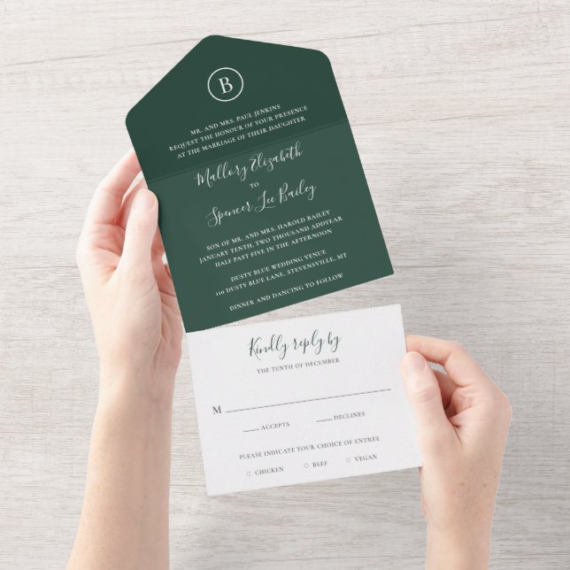 Casamento Elegante Verde Florestal Tradicional (Tearaway)
