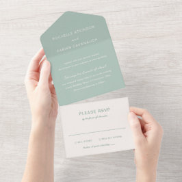 Casamento Elegante Verde Simples Muted