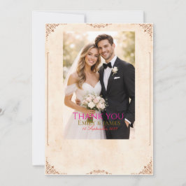 "Casamento Elegante Vintage Agradecimento Cartão d
