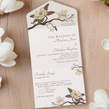 Casamento Elegante Vintage Minimal Cream Magnolia