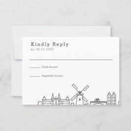 Casamento em Amsterdã | Skyline Estilizada RSVP