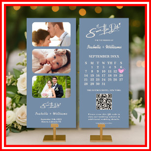 Casamento em Azul Empoeirado Código QR de Foto