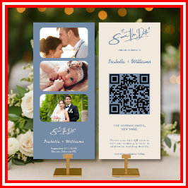 Casamento em Azul Empoeirado | Foto Código QR Salv